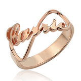 Personalized Infinity Nameplate Ring Carrie Style Sterling Silver