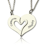 Personalized Breakable Heart Name Necklace for Couples Sterling Silver