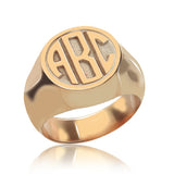 Customizable Sterling Silver Monogram Signet Ring - Personalized Initials Jewelry-  Ideal for All Occasions for Men and Women