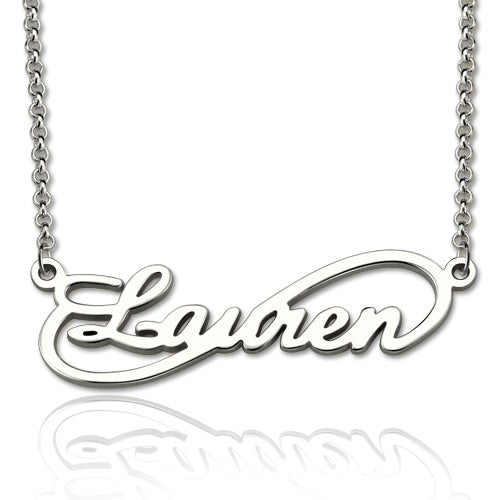 Personalized Unique Infinity Style Name Necklace Sterling Silver