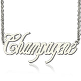 Personalized Contemporary Font Unique Name Necklace Sterling Silver