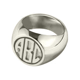 Personalized Monogram Ring | Round Monogram Signet Ring | Men Initial Letters Ring | Dad Monogram Jewelry