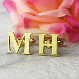 Custom Initial Cufflinks | Personalised Letter Cufflinks | Engraved Gold Initial Cufflinks | Silver Monogram Wedding Cuff links
