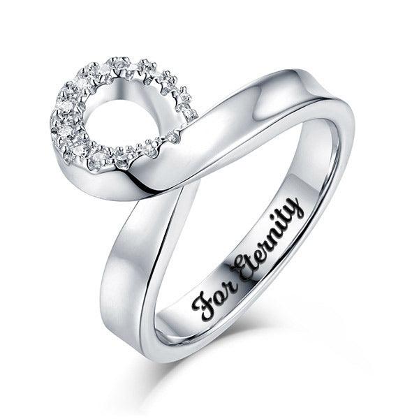 925 Sterling Silver Infinity Ring - Personalize with Gem Birthstones and Custom Engraving - Belbren