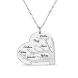 Custom Engraved Heart Necklace | Personalized Kids Name Necklace | Family Tree Necklace for Mom | Mothers Day Gift | Multiple Name Necklace