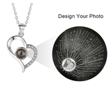 Personalized Heart Photo Projection Necklace With I Love You In 100 Languages