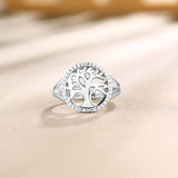 Diamond Family Tree Ring | Custom Engraved Family Tree Name Ring Gift for Mother/ Grandma/Nana