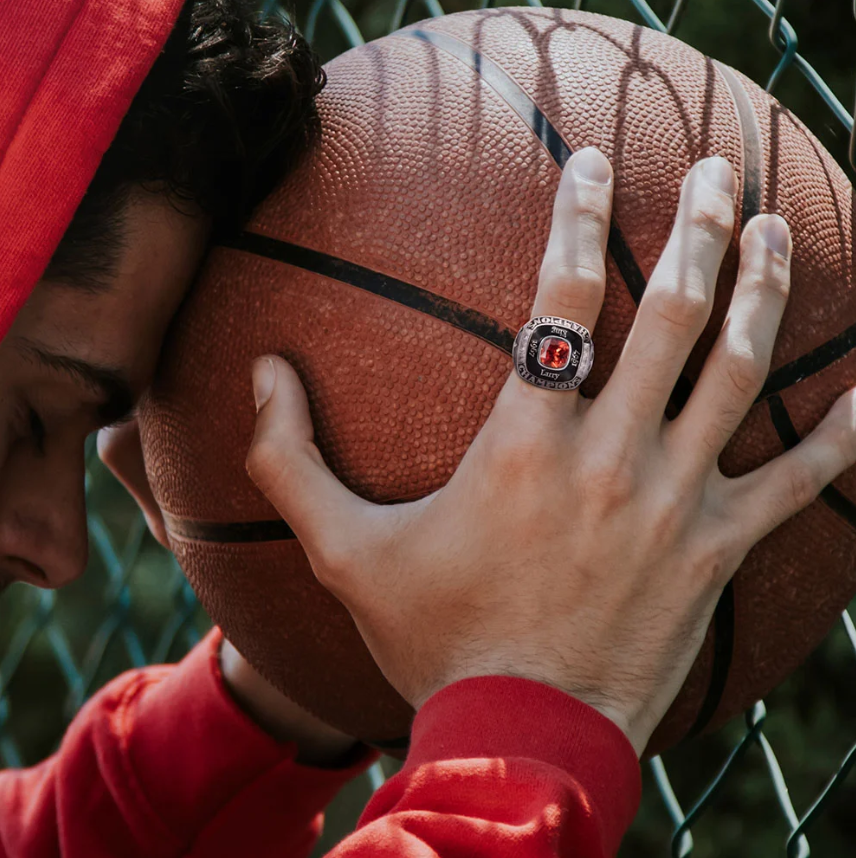 Championship Ring | Personalized Sports Champion Signet Ring | Custom Engraved Football Baseball Basketball Hockey Ring for Men