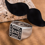 Personalized Men Signet Rings | Fathers Day Gift | Custom Engraved 1-4 Names Gift for Dad | Square Signet Ring with Kids Name