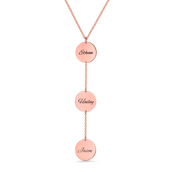Personalized Name Disc/Coin Necklace Gold Plated Silver