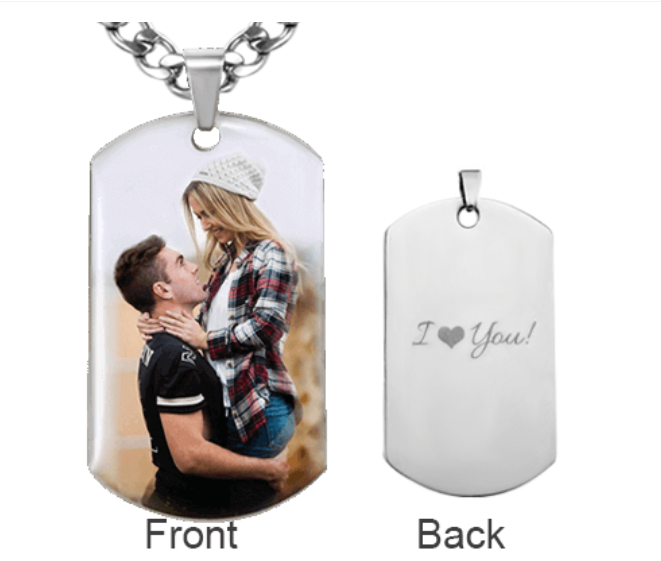 Personalized Stainless Steel Photo Dog Tag Necklace