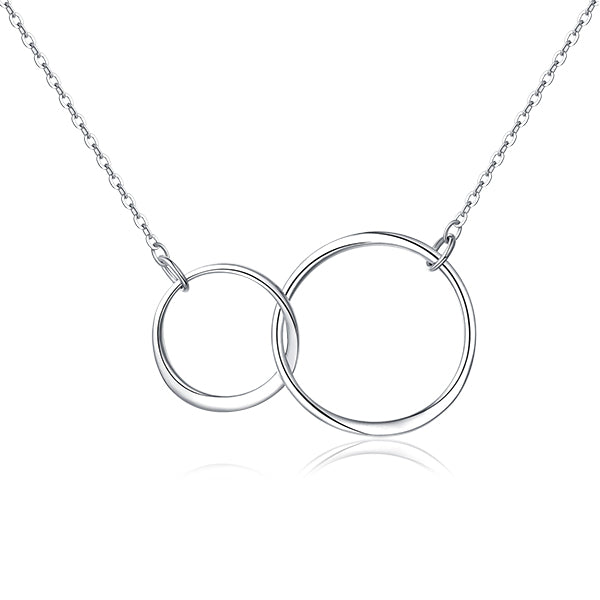 Interlocking Two Circles Necklace | Double Circle Necklace for Women |  Eternity Circle Necklace | Mother Daughter Necklace | Couple Sister Necklace