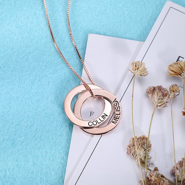 Interlocking Circle Necklace | Infinity Ring Necklace In Gold | Mother's Day Gift  | Couples Necklace | Interlocking Choker Necklace