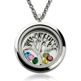 Family Tree Birthstones Floating Round Locket for Mothers