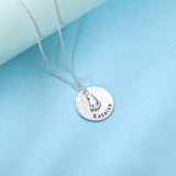 Personalized Hammered Baby Feet Necklace Pure Silver