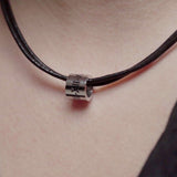 Engraved Men's  Stylish Leather Bead Necklace Gift for Him.