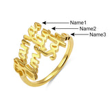 Personalized 3 Name Ring