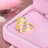 Personalized 4 Name Ring