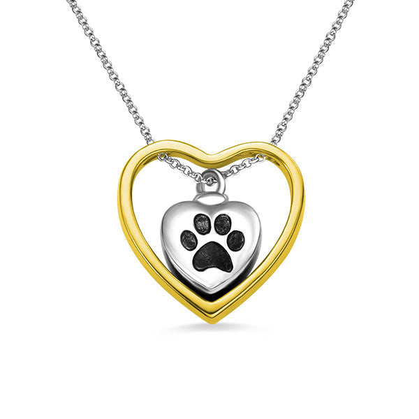 Cremation Jewelry | Urn Necklace | Mini Heart Urn Pet Paw Necklace | Pet Memorial Jewelry | Memorial Gifts | Ashes Pet Loss Gift