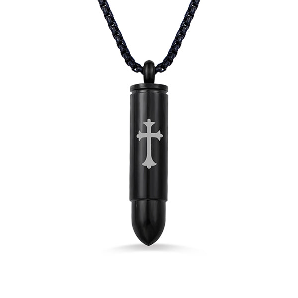 Personalized Cross Bullet Urn Necklace For Ashes | Bullet Pet Cremation Urn |  Personalized Military Cremation for Pets and Human Ashes