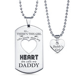 Personalized Couples Dog Tag Necklace With Cut Out Heart | Dog Tag Handmade Necklace set