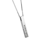 Bar Necklace Personalized for Men | Fathers Day Gift | Custom Engraved Men Coordinate Bar Necklace | Gift for Him