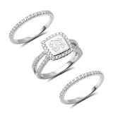 Monogram Sterling Silver CZ Ring | Personalized CZ's, 3 Piece stacked Monogrammed Ring | Custom Engraved Stacking Ring