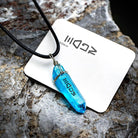 Custom Kyber Crystal Necklace | Aurebesh Script Personalization | Unisex Lightsaber Crystal Pendant - Belbren