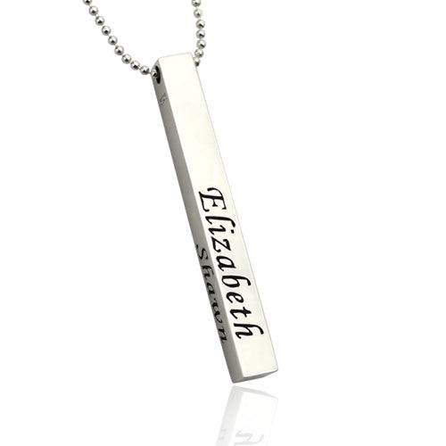 Custom Sterling Silver Bar Necklace - Personalized Engraved Pendant for Men & Women - Ideal Gift for Any Occasion - Belbren