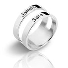 Customized Engraved Two Names Ring Sterling Silver - Belbren