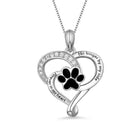 Customized Pet Paw Print Love Heart Necklace Gift for Pet Lover - Belbren