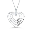 Engraved Family Heart Necklace In Sterling Silver - Belbren