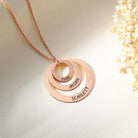 Engraved Family Stacked Circle Necklace Sterling Silver - Belbren