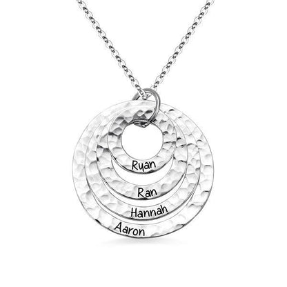 Engraved Hammered Layer Circle Necklace - Belbren