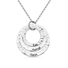 Engraved Hammered Layer Circle Necklace - Belbren