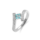 Engraved Princess-cut Birthstone Ring - Belbren