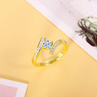 Engraved Princess-cut Birthstone Ring - Belbren