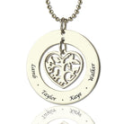 Heart Charm Circle Family Tree Name Necklace Sterling Silver - Belbren