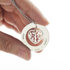 Heart Charm Circle Family Tree Name Necklace Sterling Silver - Belbren