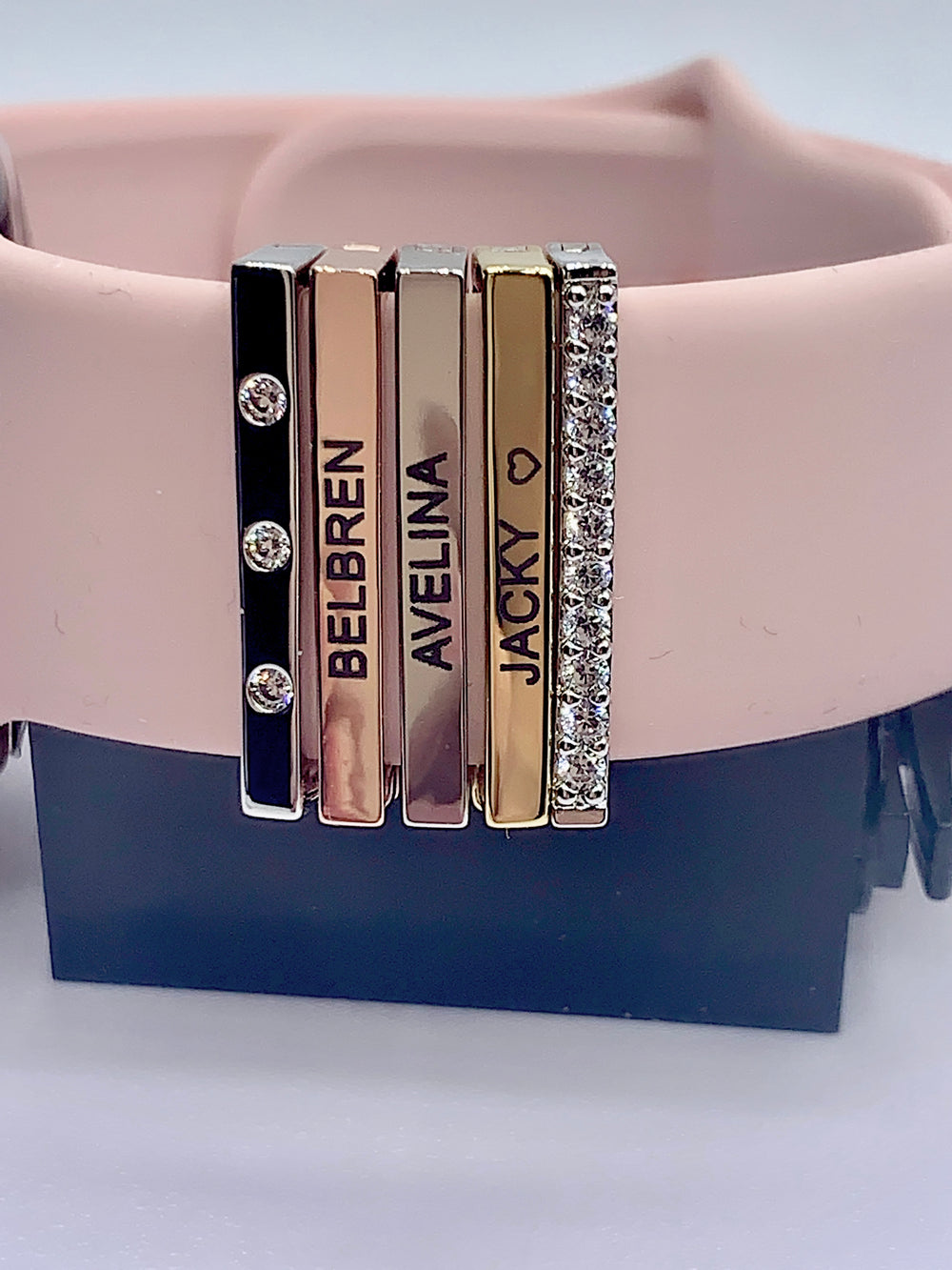 Apple Watch Name Charms - Customizable Watch Band Charm, Elegant Smart Watch Accessories, Ideal Mother’s Day and Nurse Graduation Gift