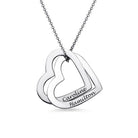 Interlocking Hearts Necklace with Engraving Sterling Silver - Belbren