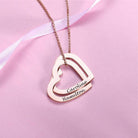 Interlocking Hearts Necklace with Engraving Sterling Silver - Belbren