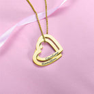 Interlocking Hearts Necklace with Engraving Sterling Silver - Belbren