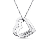 Interlocking Hearts Necklace with Engraving Sterling Silver