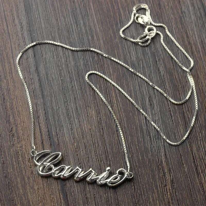 Personalized 3D Carrie Name Necklace 18K Gold Plated Silver - Belbren