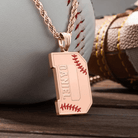 Personalized Baseball Necklace - Custom Initial & Name Pendant for Sports Fans - Stainless Steel, Gold, Rose Gold, Black Plated - Belbren