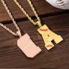 Personalized Baseball Necklace - Custom Initial & Name Pendant for Sports Fans - Stainless Steel, Gold, Rose Gold, Black Plated - Belbren