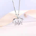 Personalized Birthstone Baby Elephant Necklace - 925 Sterling Silver Mother and Child Jewelry Gift for Mother's Day, Birthday, Anniversary - Belbren