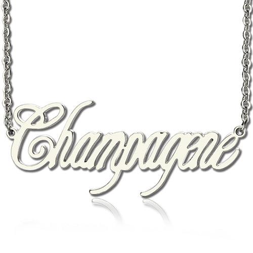 Personalized Contemporary Font Unique Name Necklace Sterling Silver - Belbren