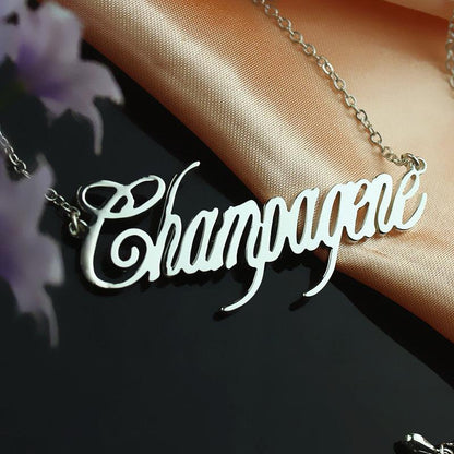 Personalized Contemporary Font Unique Name Necklace Sterling Silver - Belbren